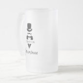 Groomsman Name Tuxedo Top Hat Matglas Bierpul (Voorkant links)