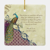 Groomsman Navy & Raspberry  Peacock Keramisch Ornament (Achterkant)