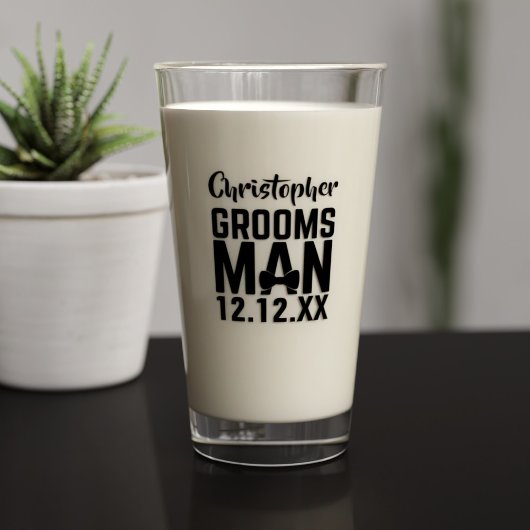 Groomsman Nom Mariage Favor Bière Verre