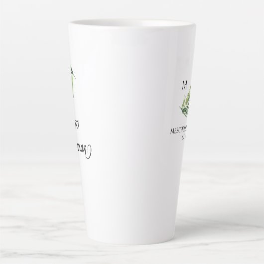 Groomsman Palm Leaf Bruiloft Feest Gift Latte Mok (Voorkant)