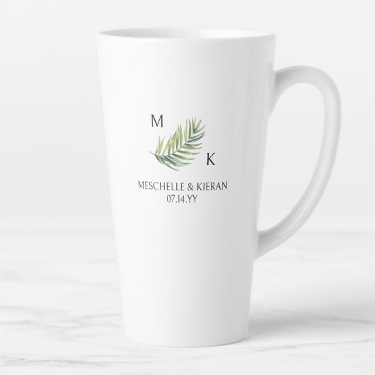 Groomsman Palm Leaf Bruiloft Feest Gift Latte Mok (Rechts)