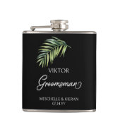 Groomsman Palm Leaf elke kleur Hip Heupfles (Voorkant)