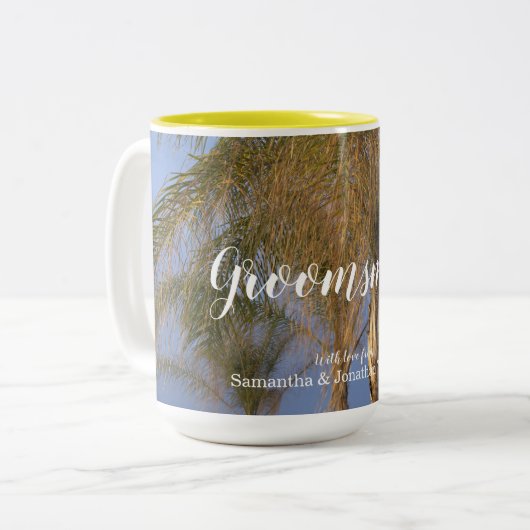 Groomsman Palm Trees Gepersonaliseerde Mokken (Voorkant links)