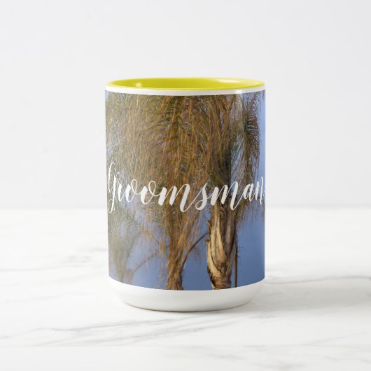 Groomsman Palm Trees Mariages Mugs (Centre)