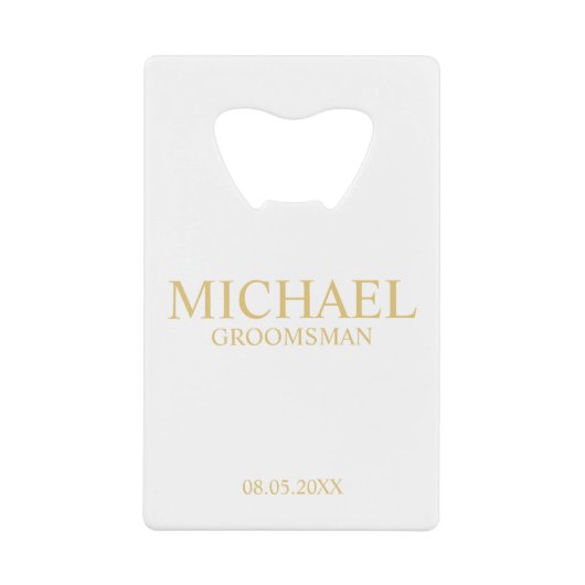 Groomsman personnalisé classique blanc et or (Devant)