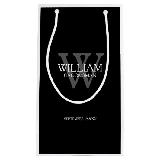 Groomsman Personnalisé Moderne Chic Petit Sac Cade (Devant)