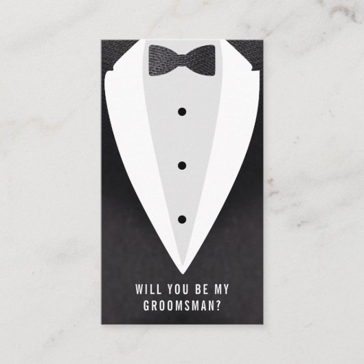 Groomsman Proposal Suit & Stropdas Informatiekaartje (Voorkant)