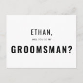 Groomsman Request Modern Simple Uitnodiging Briefkaart (Voorkant)