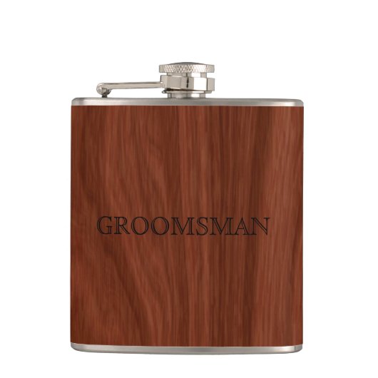 Groomsman Rustic Wedding | houtnerf Heupfles (Voorkant)