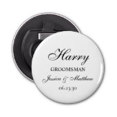 Groomsman Script Gepersonaliseerd flessenopening Button Flesopener (Voorkant)
