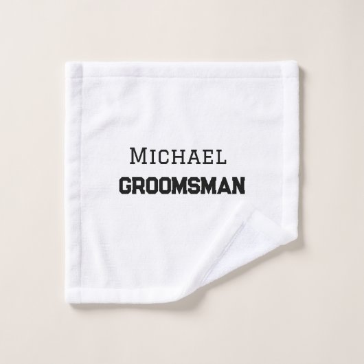 Groomsman simple minimal ajouter nom moderne mascu (Gant de toilette)