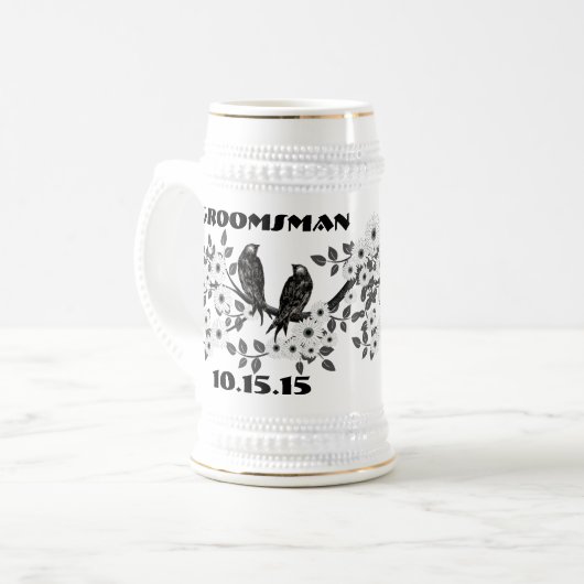 Groomsman Stein -  Vogels Bierpul (Voorkant links)