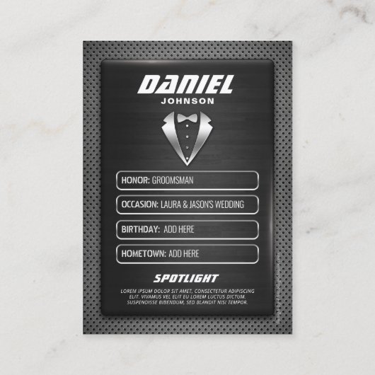 Groomsman Trading Kaart, MVP Best Man Gift, bruilo Contactkaartje (Achterkant)