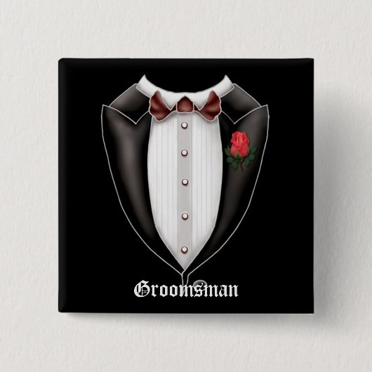Groomsman Tuxedo Button (Voorkant)