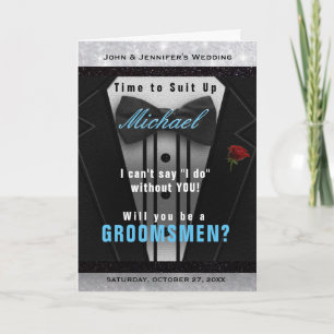 Groomsman Tuxedo Invitation Suit omhoog