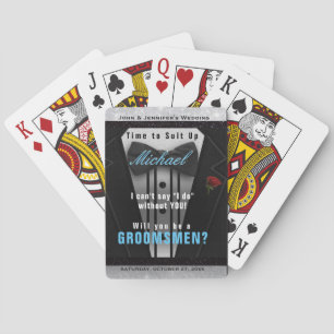 Groomsman Tuxedo Invitation Suit omhoog Pokerkaarten