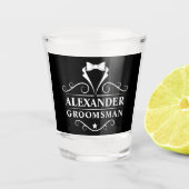 Groomsman Tuxedo Stropdas Black Shot Glas (Voorkant)