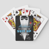 Groomsman Tuxedo-uitnodiging Pokerkaarten (Achterkant)
