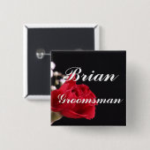 Groomsman Vierkante Button 5,1 Cm (Voorkant /achterkant)