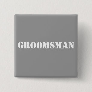 Groomsman Vierkante Button 5,1 Cm