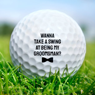 Groomsman voorstel Bowtie neem een schommel Golfballen
