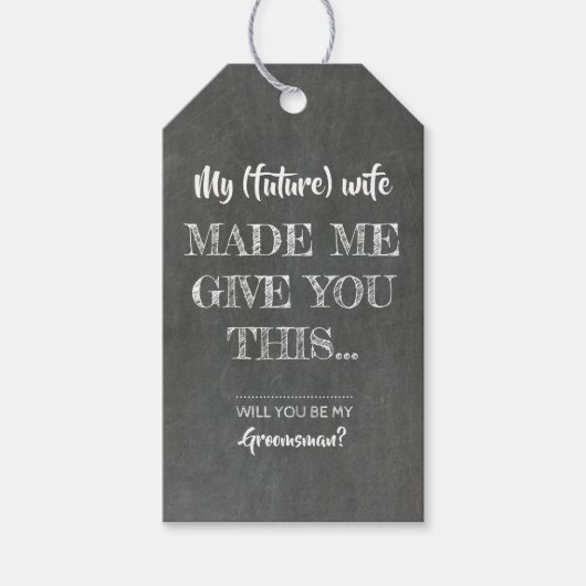 Groomsman voorstel grappig cadeaulabel (Voorkant)