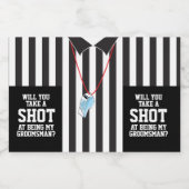 Groomsman-voorstel Neem een hete bruiloft-liquorfl Likeurfles Etiket (Enkel label)