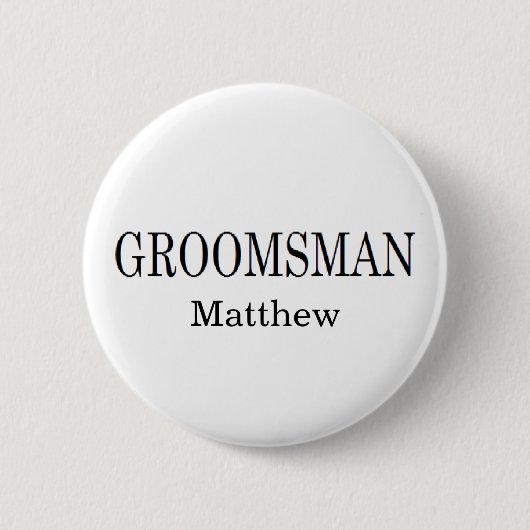 Groomsman Wedding Button (Voorkant)