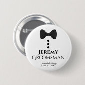 Groomsman Wedding Button Name Tag (Voorkant /achterkant)