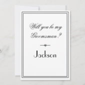 Groomsman Wedding Elegant Chic Voorstel Kaart (Achterkant)