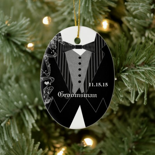 Groomsman Wedding kerstversiering Keramisch Ornament (Boom)