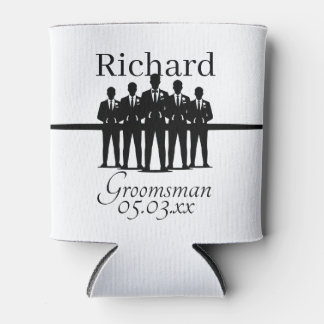 Groomsman Wedding Suited Squad Silhouette Name Blikjeskoeler