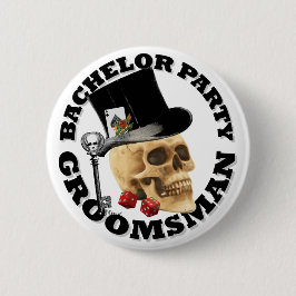 Groomsmans Gothic gokmeeuw Ronde Button 5,7 Cm