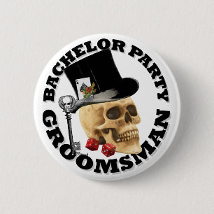 Groomsmans Gothic gokmeeuw Ronde Button 5,7 Cm