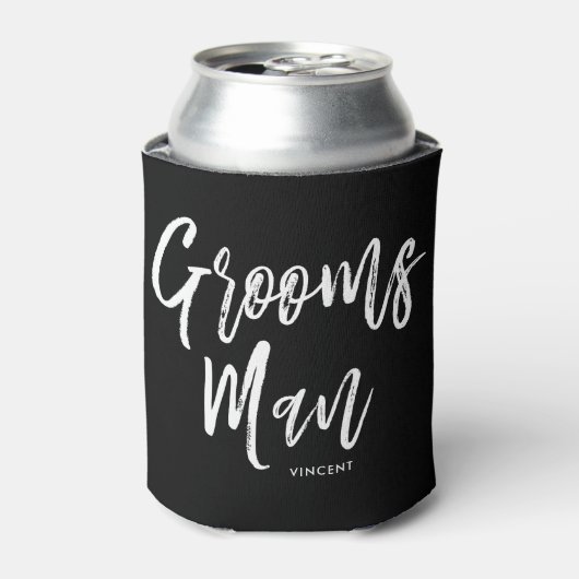 Groomsmen | Aangepaste bruiloft in Script-stijl Blikjeskoeler (Blikje Voorkant)