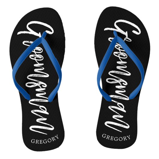 Groomsmen | Aangepaste bruiloft in Script-stijl Teenslippers (Voetbed)
