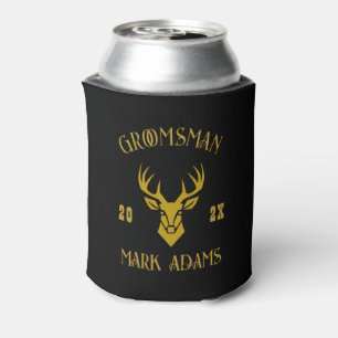 Groomsmen Beste Man Gift Wild Herten Hoofd Blikjeskoeler