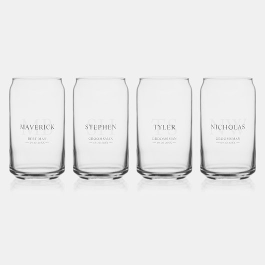 Groomsmen Cadeau Moderne tendance Monogramme Initi (Recto)