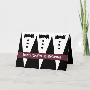 GROOMSMEN Dank u - Drie Tuxedos - Bedankkaart