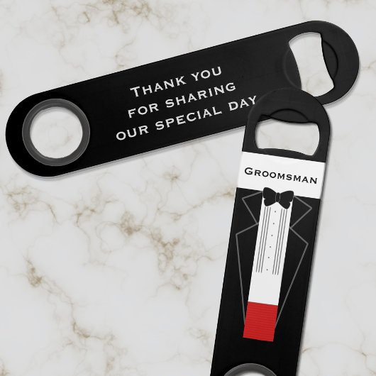 Groomsmen Dank u wel Tuxedo Weddenschap Bottle Ope Speed Flessenopener
