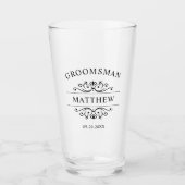  Groomsmen Gift Classic Elegant Wedding Glas (Voorkant)