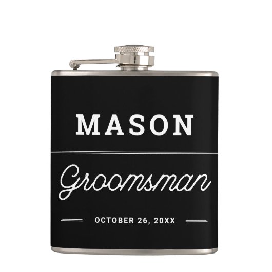 Groomsmen Gift gepersonaliseerde fles Heupfles (Voorkant)