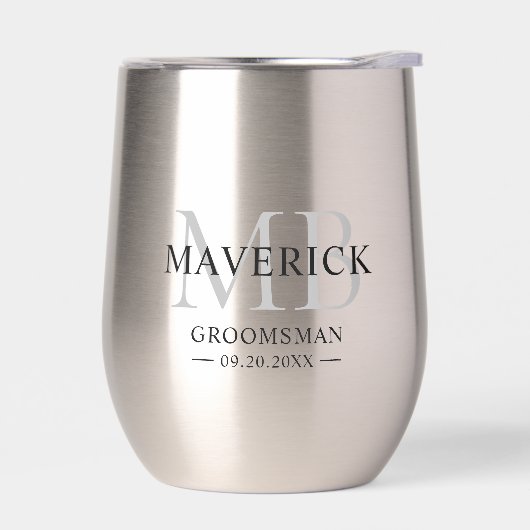 Groomsmen Gift Modern Trendy Monogram Initialen (Links)