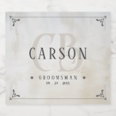  Groomsmen Gifts Monogram Bier Etiket (Enkel label)