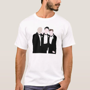 Groomsmen in zwart Stropdas Pose voor een Afbeeldi T-shirt