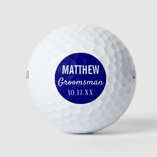Groomsmen Modern Typography Wedding Favor Golfballen (Voorkant)