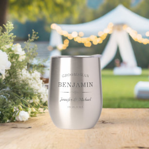 Groomsmen moderne Cadeau Élégant Marié et Nom de l