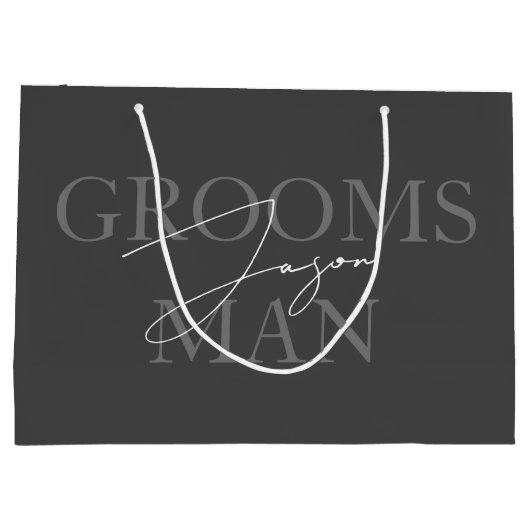 Groomsmen moderne gris foncé Proposition Sac cadea (Dos)