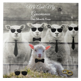 Groomsmen Schapenkudde Baby Lamb Keramische Tegel Tegeltje