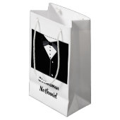 Groomsmen - Speciaal uitgeruste zwarte Tuxedo Smal Klein Cadeauzakje (Voorkant Gekanteld)